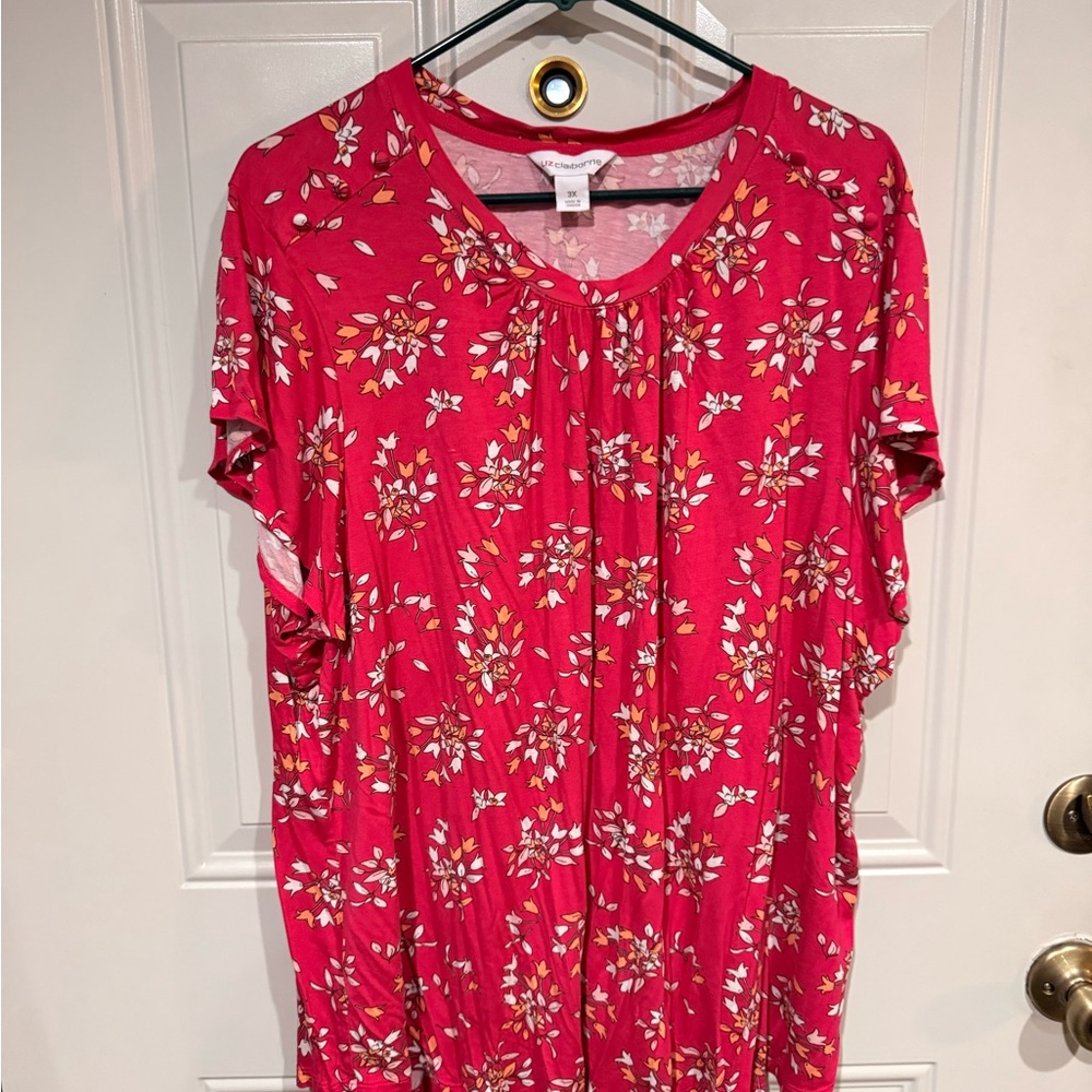 Liz Claiborne Floral Pink Women's Top